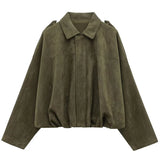 Jaqueta Bomber Suede Feminina Lapela | Aveluze