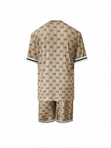 Conjunto Masculino Floral & Letras — Camiseta & Shorts Trend de Verão | Aveluze