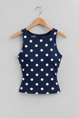 Regata Polka Dot Navy Blue Cabide — Aveluze